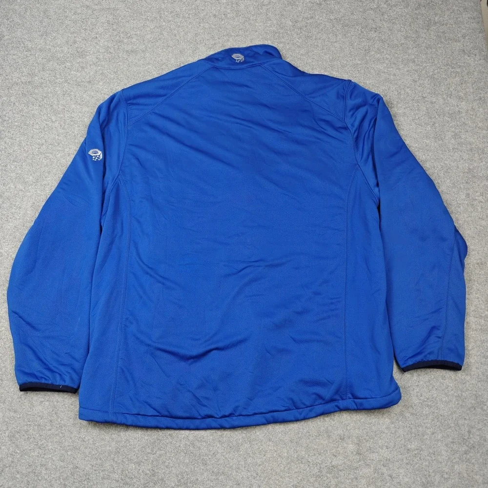 Mountain Hardwear Jacket Mens 2XL Blue Softshell Fleece Lined Full Zip Hiking